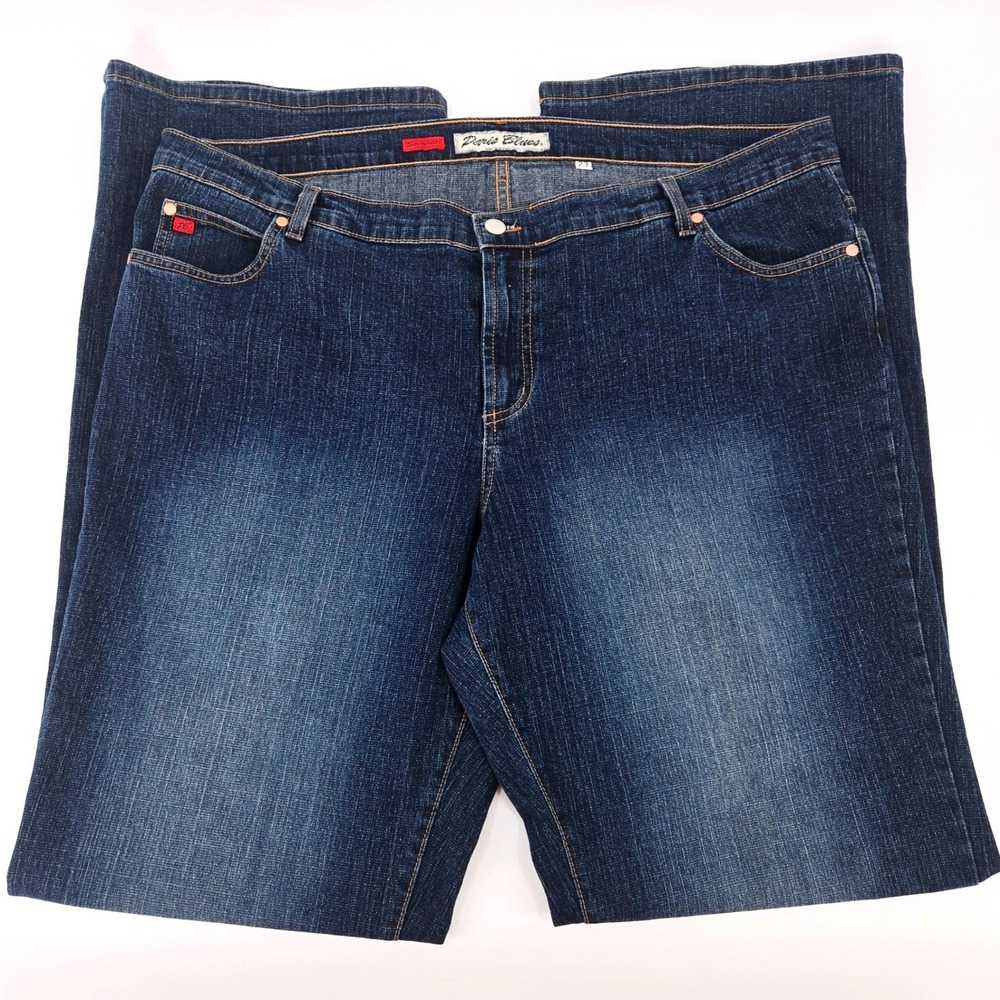 V2 Paris Blues Soulmate Y2K High Rise Wide‎ Leg Plus Size Jeans 23 36 Inseam